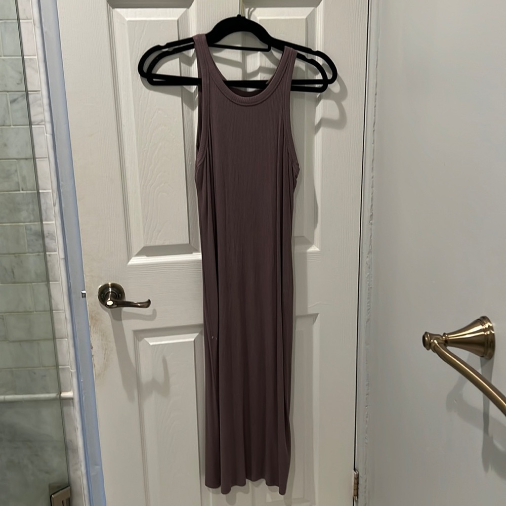 Purple Maxi Rib Knit Dress